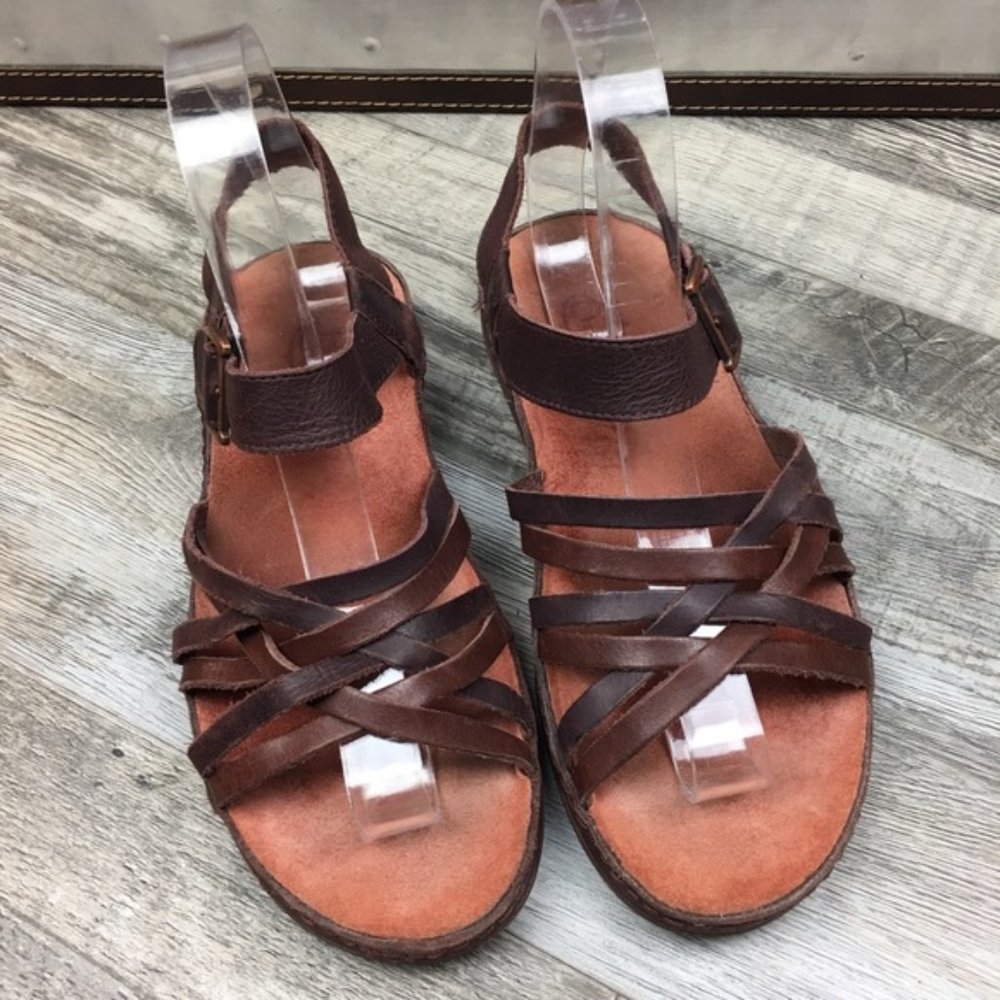 Chaco Fallon Java Brown Leather Sandals Size 6